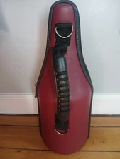 Caddy O Genuine Leather Wine Carrying Tote Set Chiller Zip Burgundy Leather 