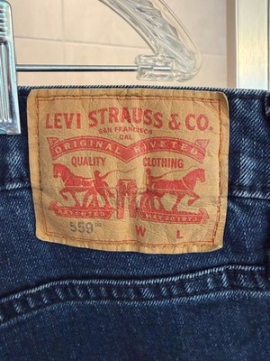 Levi's 559 Relaxed Straight Denim Blue Jeans 44x29 Pants 5 Pockets