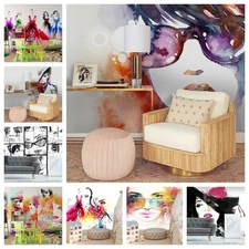 3D Figure Face Watercolor Self-adhesive Wallpaper Removable Wallpaper Wall Mural