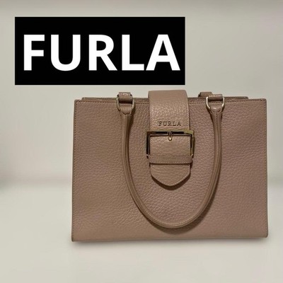 FURLA Florence Tote Bag Medium Leather Handbag Beige Authentic item from Japan