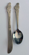 Vintage Set of Snoopy Child  s Knife and Spoon by Leonard Hong Kong 1958 - RARE