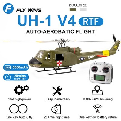 Fly Wing UH1 V4 RC Helicopter M10 GPS H1 Flight Controller Altitude Hold