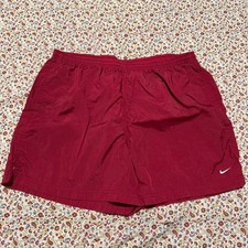 Nike Y2K Red Windbreaker Style Red Shorts XL