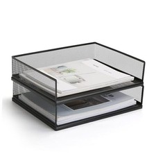 Wire Mesh Letter Trays Paper Tray Desk File Organizer, 2 Pack Transverse
