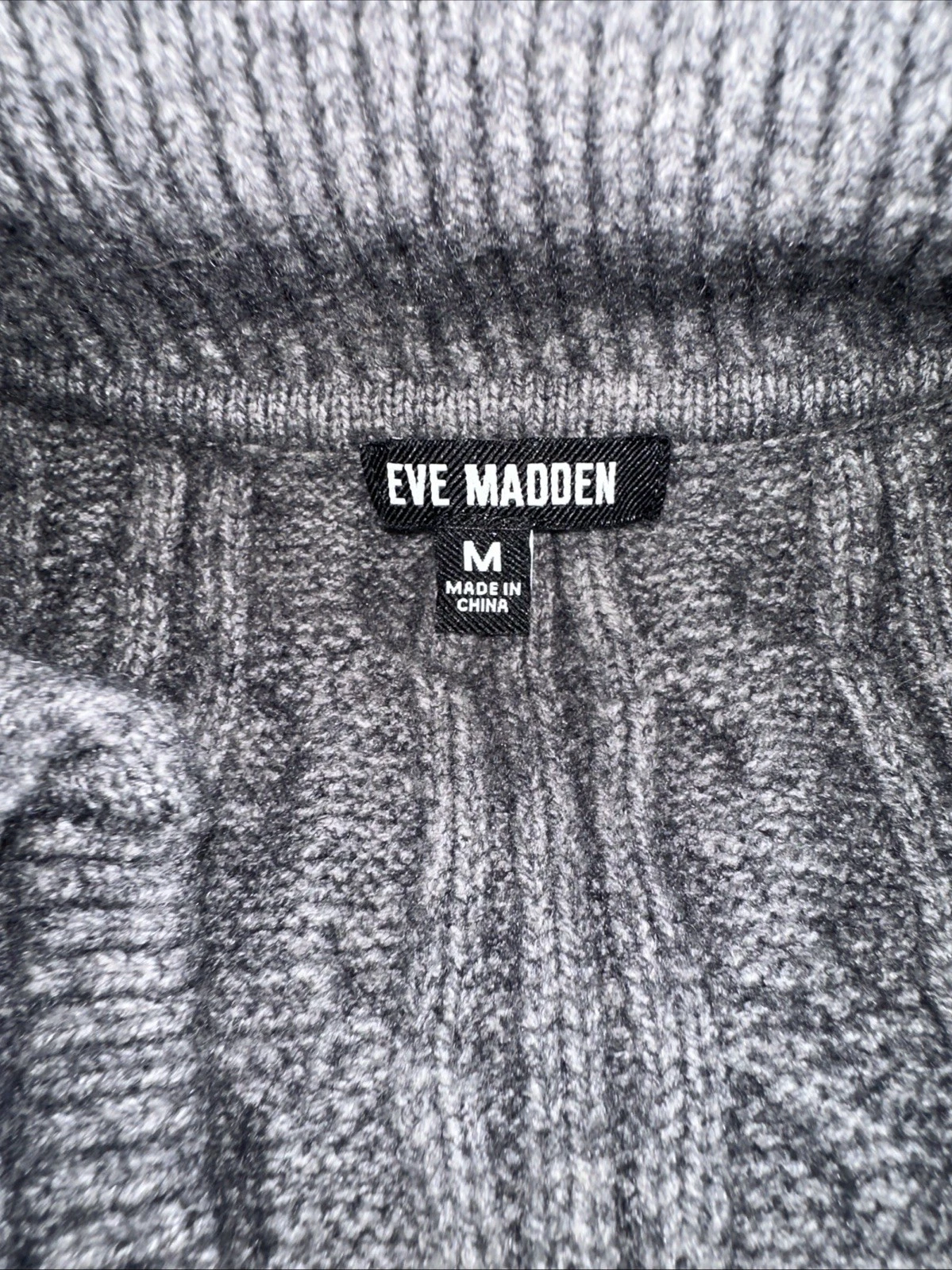 VETEMENTS Steve Madden Maglione Vestito Grigio Maglia Cavo Oversize Scollo a V Pullover