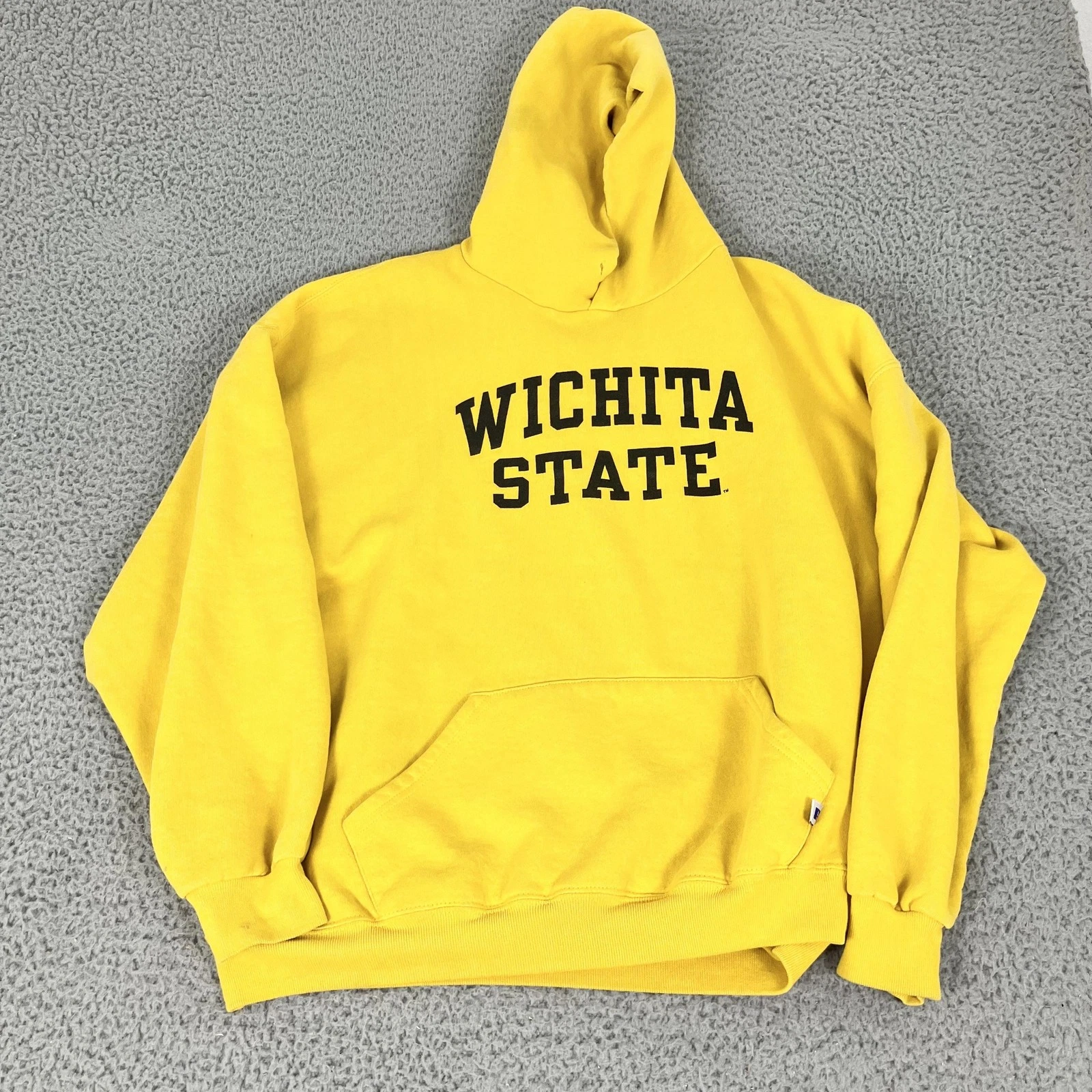 Russell Athletic Hoodie Mens 2XL Yellow Wichita State Graphic Fleece Pullover