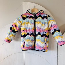 Cat  Jack Zigzag Hooded Jacket Fleece - Pink Blue Yellow Winter Coat Size 5T