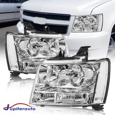 For 2007-2014 Chevy Tahoe Suburban Chrome Housing Clear Corner Headlight A Pair For 2007-2014 Chevy Tahoe Suburban Chrome Housing Clear Corner Headlight A Pair
