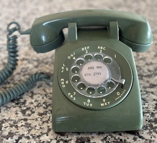 Vtg Western Electric Bell System CD 500 Rotary Phone Moss Green Dial Telephone