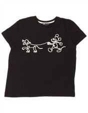 T-shirt ZARA donna Disney oversize grafica top UK 10 piccola cotone nero CR10