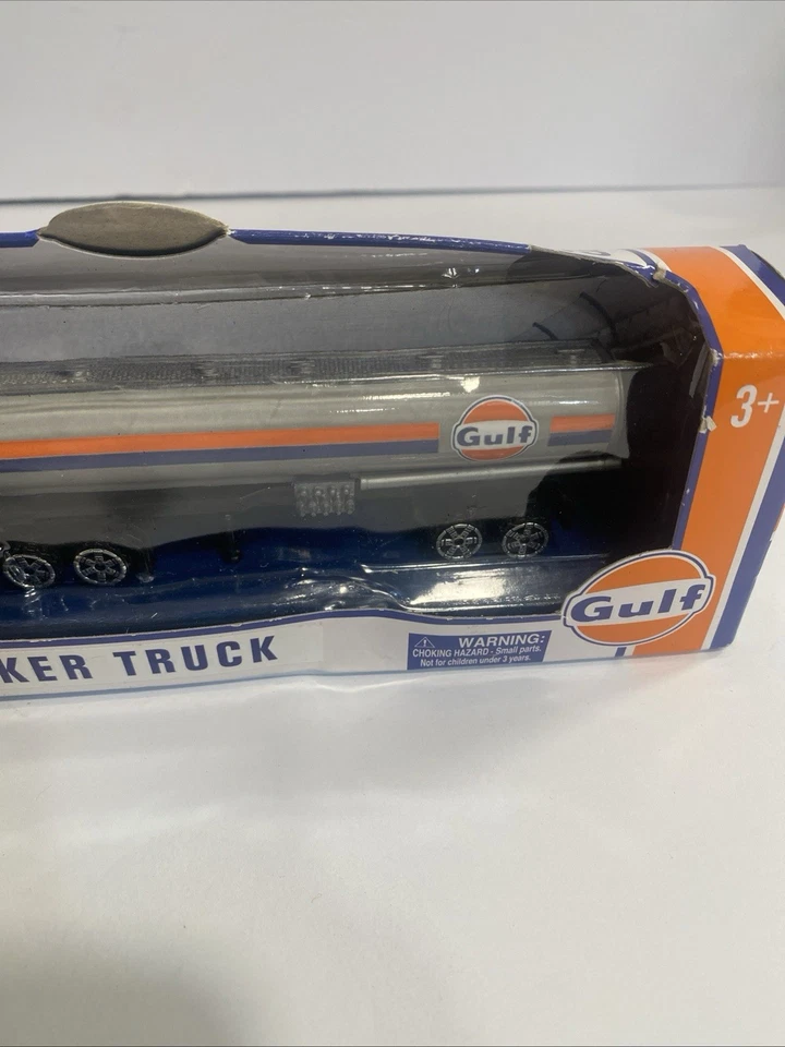 GULF TANKER 7" TRACTOR TANKER TRUCK MOTORMAX DARON TOYS DIECAST APPROX HO SCALE - Image 4 of 4