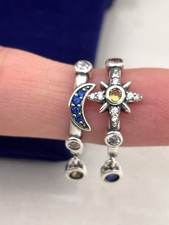 Sterling Silver Celestial Sun & Moon Huggie Hoop Earrings