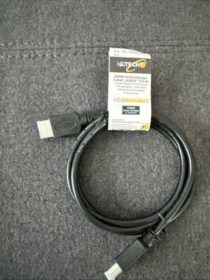 HDMI KABEL - High Speed Mit ETHERNET, 3D 4K, vergoldet, hochwertig 1,5 m Heitech