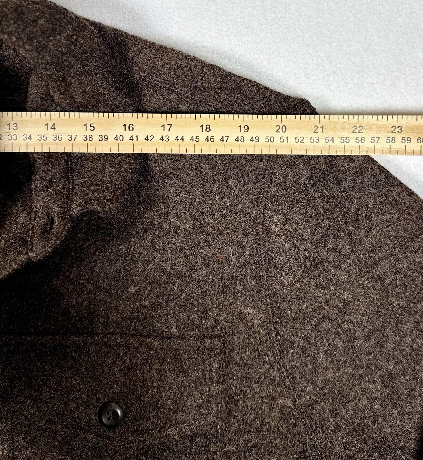 Banana Republic Men’s Boucle Shirt Jacket Brown Heather Wool Blend Button XXL image 7