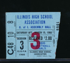 March 19 1966 Illinois HS Basketball Finals Ticket Jim Ard rare bxcp62