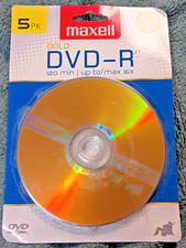 Maxell DVD-R GOLD 5PK CARD Recordable Discs 4.7GB 16X 120 Min 5 Pk
