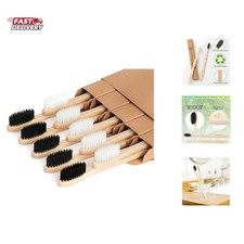 Toothbrushes Biodegradable Toothbrush 10 Pack - Eco-Friendly, Natural Wooden ...
