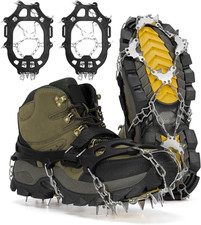 24 Spikes Crampons for Shoes, anti Slip Ice Cleats for Shoes and Boots, Traction