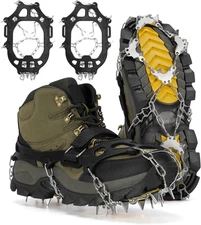 24 Spikes Crampons for Shoes, anti Slip Ice Cleats for Shoes and Boots, Traction