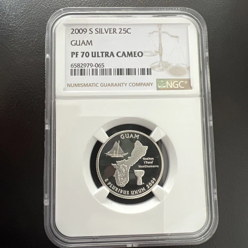 2009-S SILVER Statehood Territorial Quarter Guam NGC PF 70 Ultra Cameo