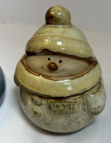 Ceramic 3.5” Snowmen With Hat & Scarf Christmas Votive Candle - Picture 3 of 6