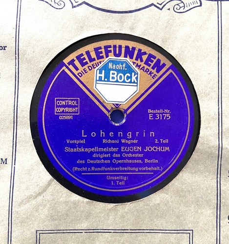 Gramophone Eugen Jacob Lohengrin I. And Ii.teil Telefunken 12 " Orchestra Berlin - Picture 3 of 4