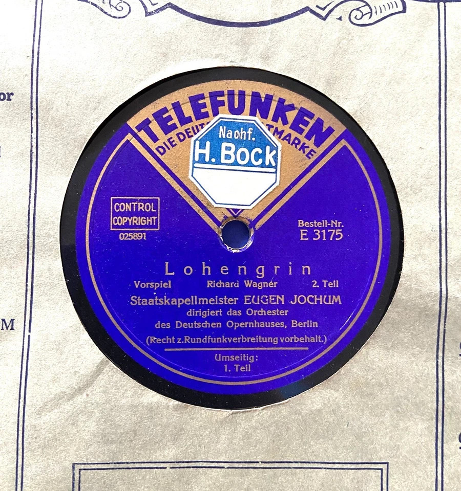 Grammophon Eugen Jochum Lohengrin I. und II.Teil Telefunken 12" Orchester Berlin - Bild 3 von 4