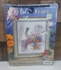 Design Works DREAMING Bead Point Kit Area 8"  x 10" Lady & FLowers!