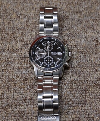 時計 SEIKO SND367P1 セイコー逆輸入 SEIKO クロノグラフ ブラック 腕時計 メンズ