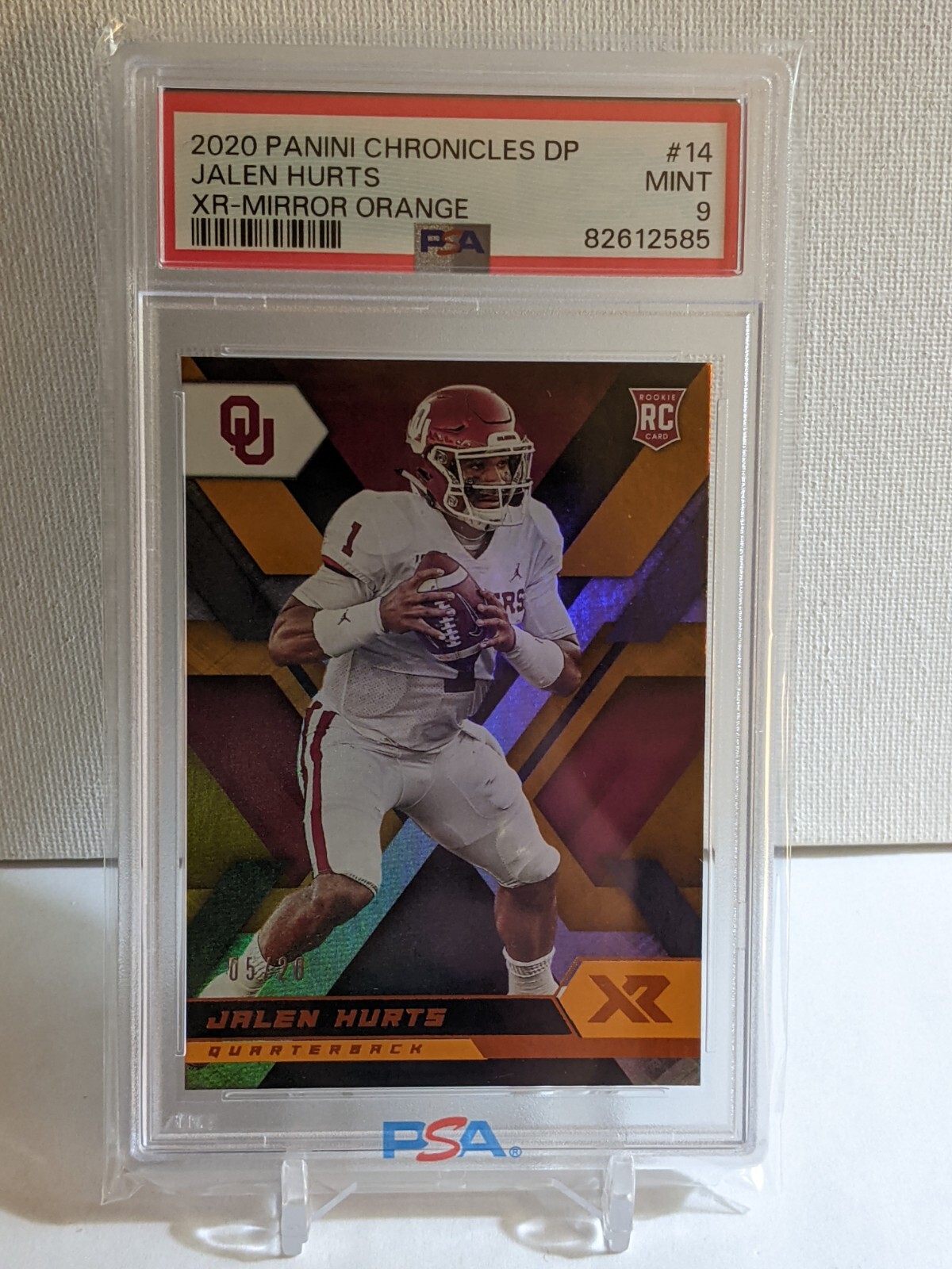 Jalen Hurts Panini Chronicles Draft Picks XR Rookies #14 Mirror Orange