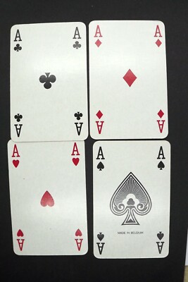 4 x Ace Clubs Diamonds Hearts Pik Dutch Windmill Spielkarten ZP 236