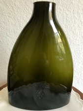 FLASCHENVASE OVAL GLAS OLIVGRÜN ÜBERFANGGLAS SOLIFLEUR 24,5 CM