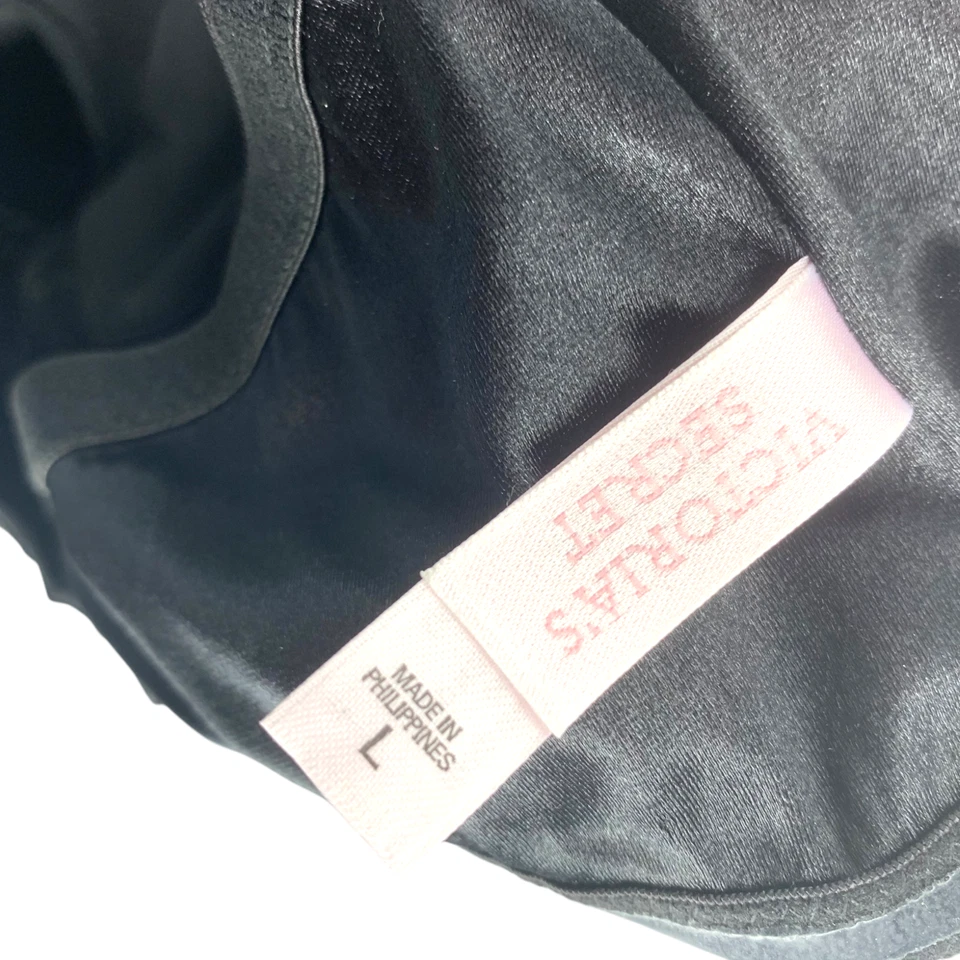 Top tubo vintage Y2K Victoria's Secret talla L negro lentejuelas bandeau sin tirantes discoteca Foto 4 de 4