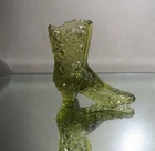 Fenton Colonial Green # 1990 High button shoe Daisy and Button