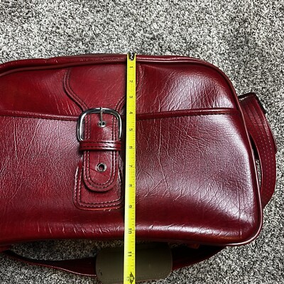 Sears Vintage Cranberry Red Leather Travel Luggage 3 Piece
