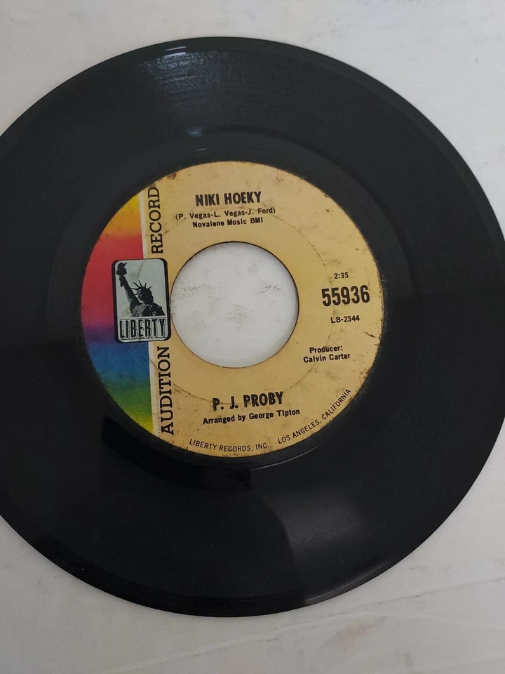 45 RPM Vinyl Record P.J.Proby Niki Hoeky VG - Image 2 of 4