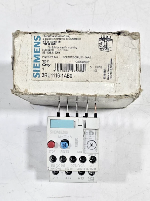 SIEMENS 3RU1116-1AB0 New - Surplus Motor Protection Overload Relay