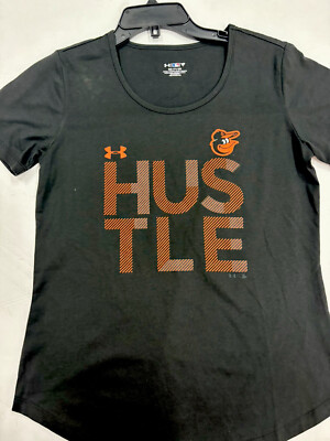 Under Armour Baltimore Orioles HeatGear Scoop Neck Shirt Womens SMALL NEW 