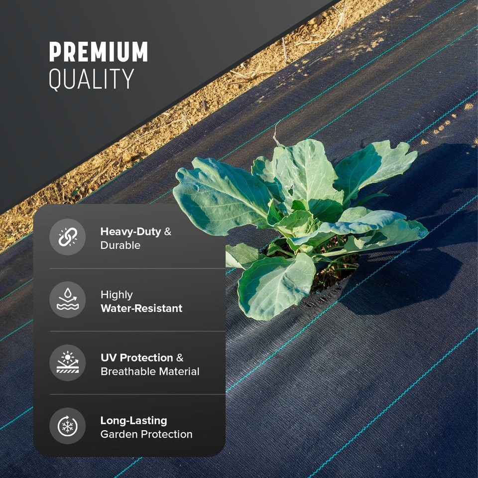 100GSM Weed Proof Membrane, Weed Control Non Woven Fabric For Garden 11 Sizes | UK - Foto 3