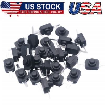 50pcs Black Latching Mini ON/Off Switch Self-Lock Micro Push Button Switch