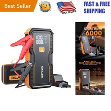 6000A Portable Car Jump Starter for Gas & 12L Diesel - All-in-One Emergency Kit