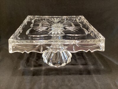 Shannon Godinger Lead Crystal 10 Inch Square Pedestal Cake Stand