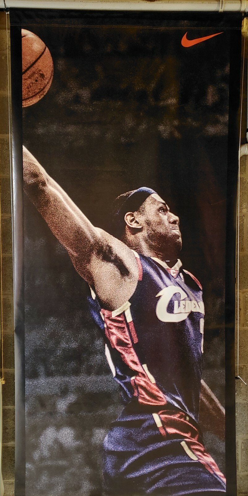 LeBron James Slam Dunk NIKE 10ft Vinyl Rafter Banner Cleveland Cavaliers Witness