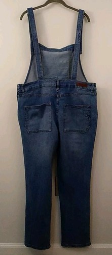 ABS Allen Schwartz Denim Collection Womens Overalls Large Adjustable Straps Blue - Picture 11 of 20