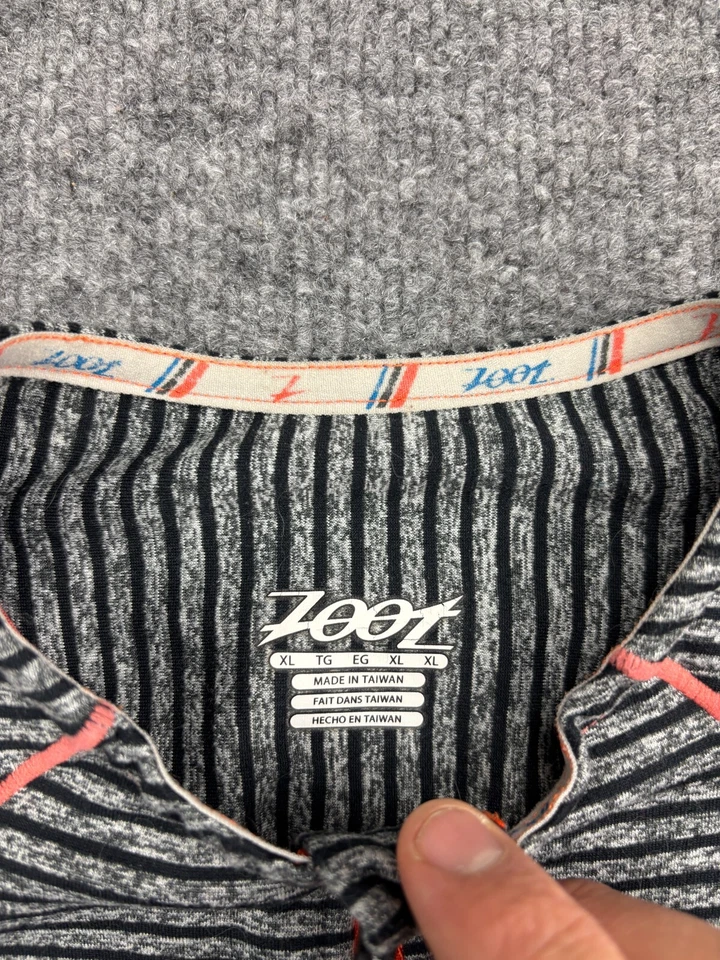 Top Pullover Zoot Performance para mujer XL gris a rayas manga larga 1/4 cremallera Foto 2 de 4