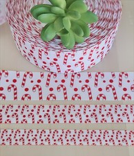 5/8, 7/8  1.5   1 YD Candy Cane Grosgrain Ribbon Peppermint Christmas Candy