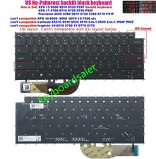 US Backlit Keyboard for Dell XPS 15 9500 9510 9520 P91F XPS 9700 9710 9720 P92F