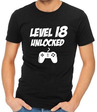 New Level 18 T-Shirt mens 18th birthday gifts presents ideas 18 year old boys