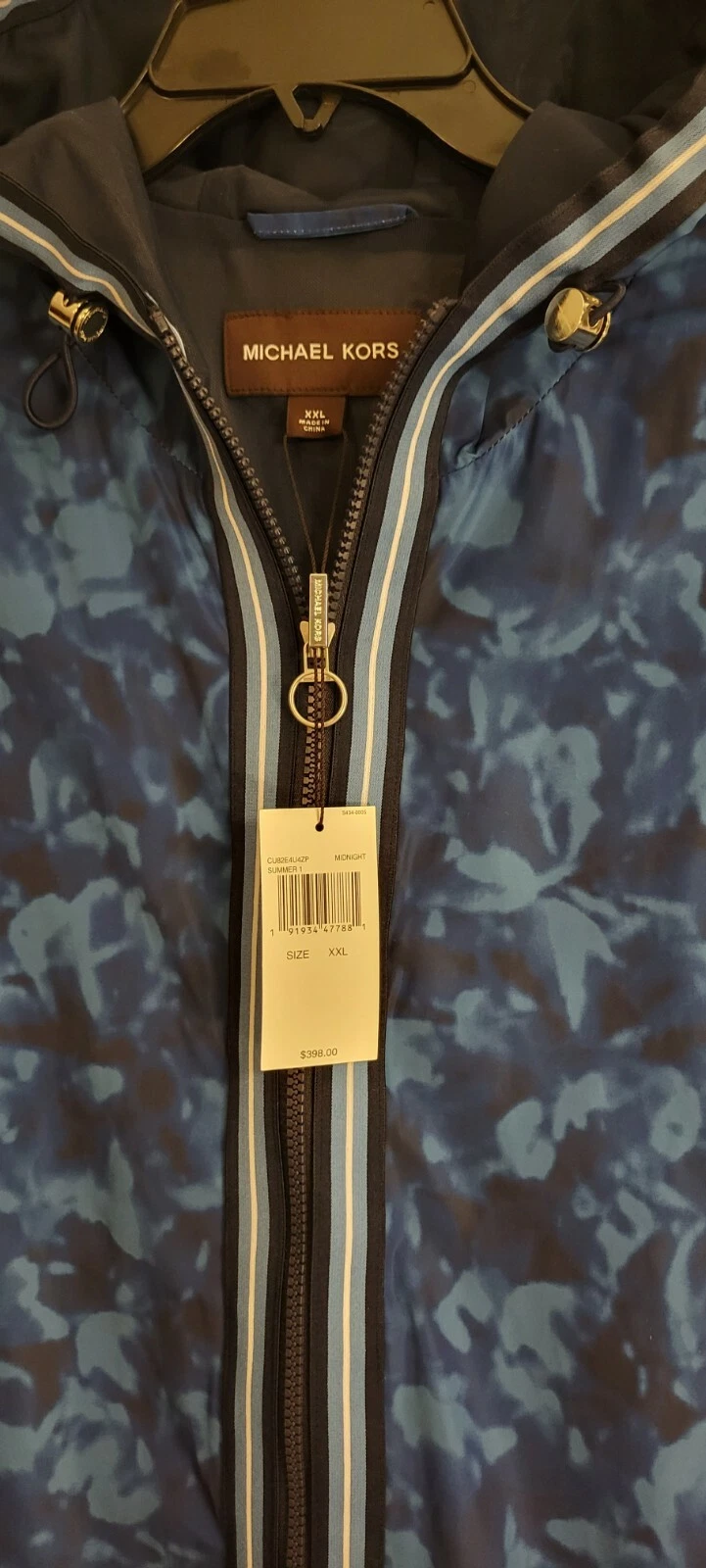 Michael Kors uomo blu floreale mimetico con cappuccio taglia XXL nuova con etichette