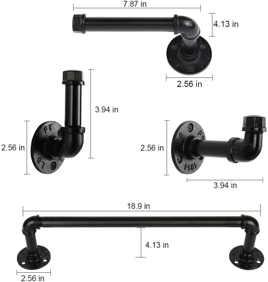 Industrial pipe shelf with towel bar set new arrivals